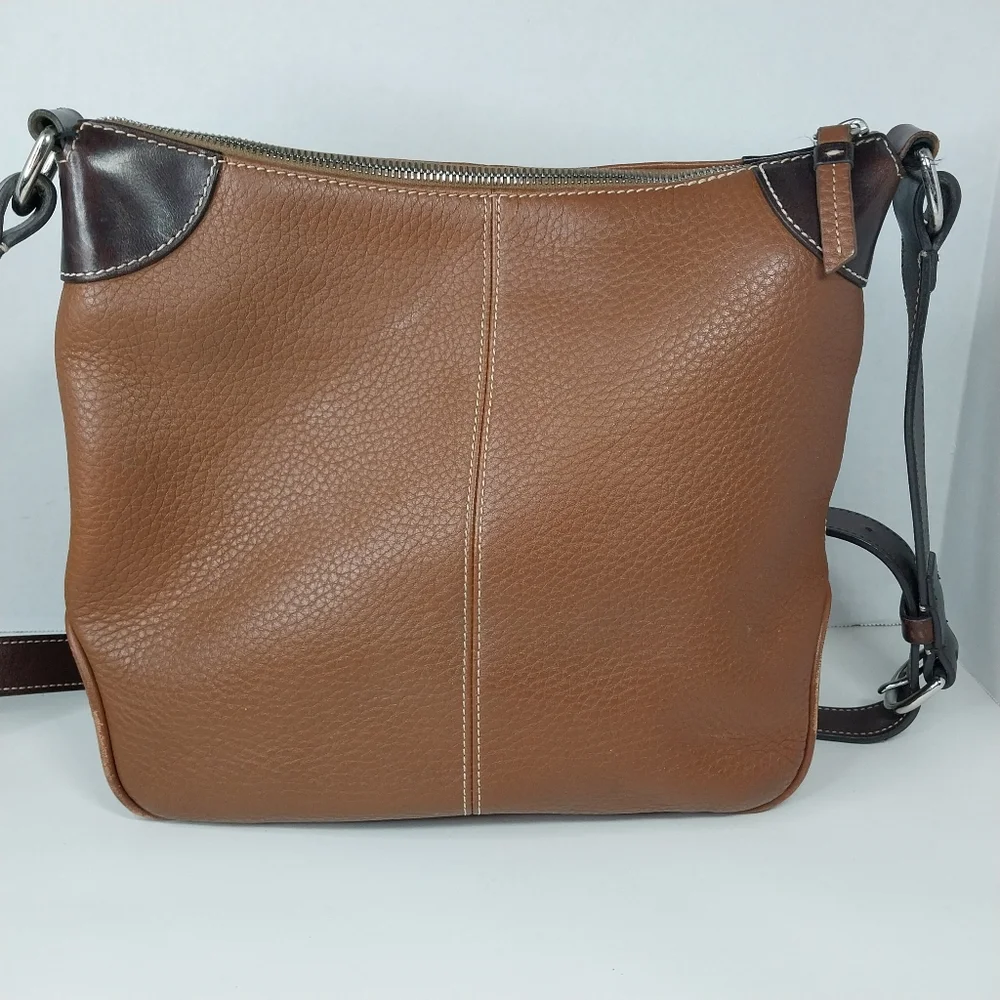 Dooney & Bourke All Weather Leather 2 Shoulder Brown Pebble Tote Bag - Picture 8 of 16